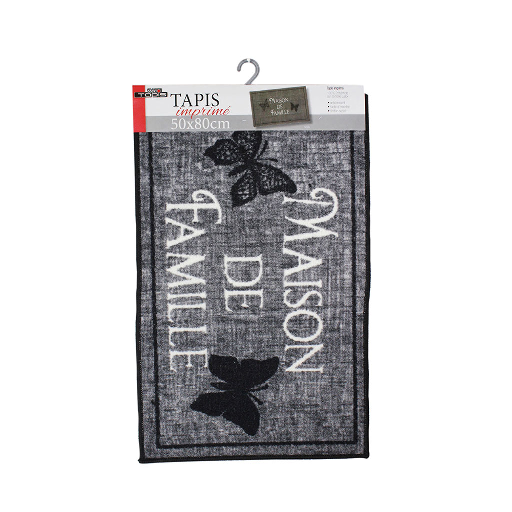 Tapis imprimé papillons Maison de famille 50x80cm