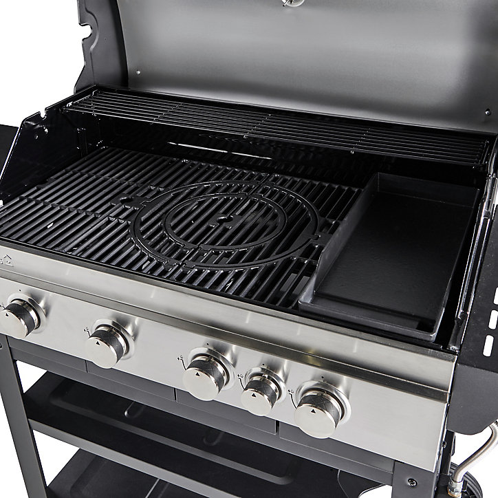 Barbecue à gaz 4 bruleurs + plancha GoodHome Owsley 4.1