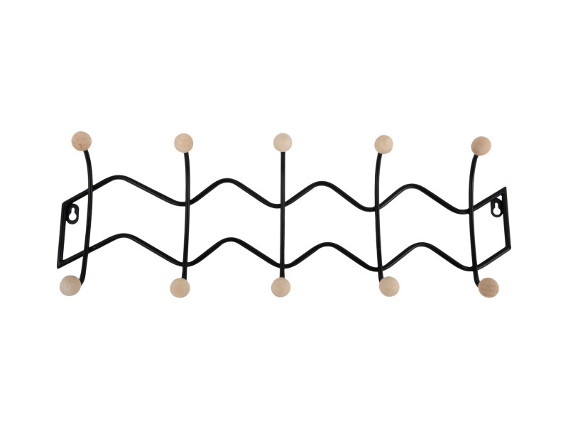 Coat Rack Double Zig Zag PT4274BK Black