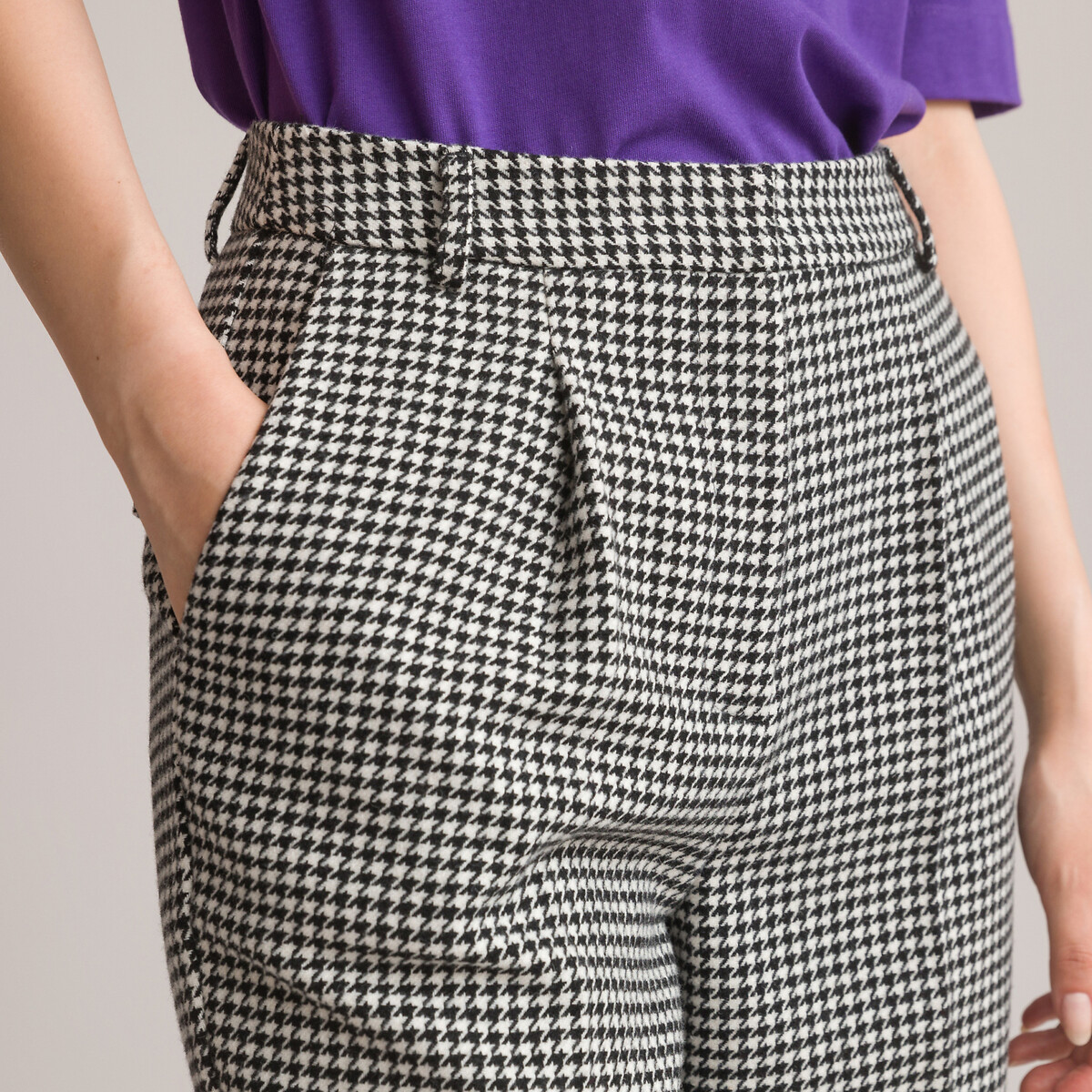 COLEÇÃO LA REDOUTE<br>Calças justas, estampa pied-de-poule