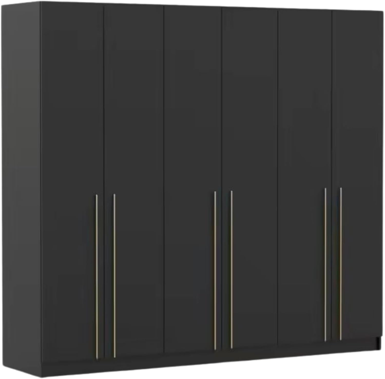 Fabryka Mebli Idźczak Drehtürenschrank, Kleiderschrank - Schlafzimmerschrank - 57 x 230 x 210 cm - Wohnzimmerschrank, Garderobenschrank, Schrank mit Einlegeböden und Zwei Kleiderstangen - Schwarz