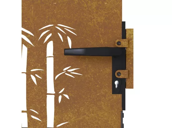 Portail de jardin 85x75 cm acier corten design de bambou
