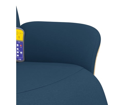 VIDAXL - Fauteuil Relaxation Fauteuil inclinable de massage avec repose-pieds bleu tissu