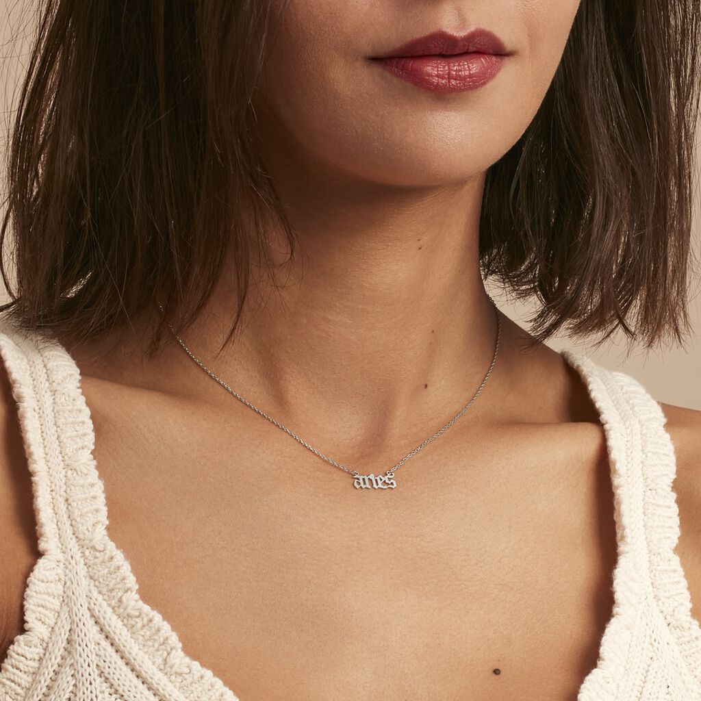 Collier Argent Blanc Astro