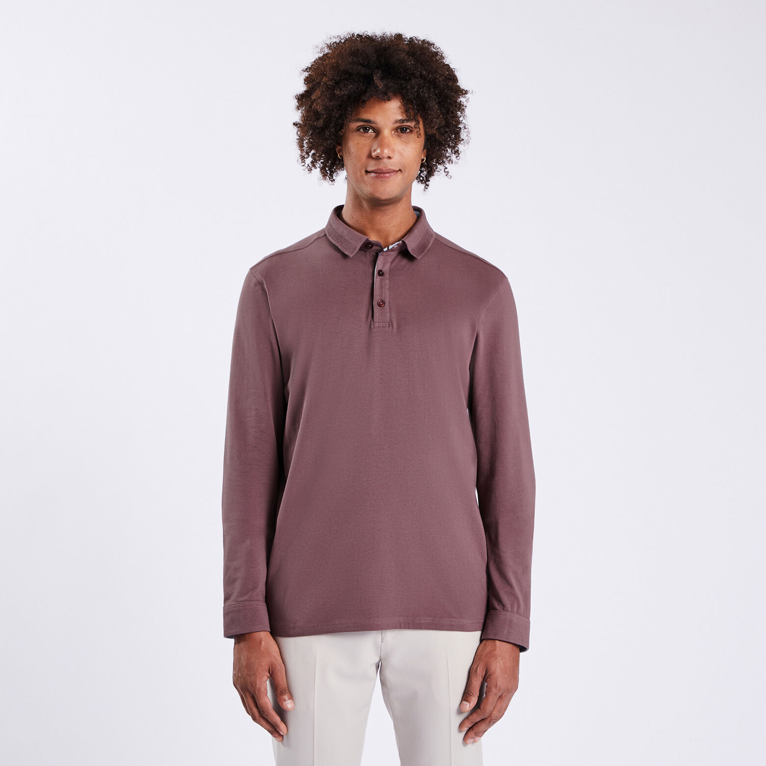 Polo à manches longues en jersey Violet
