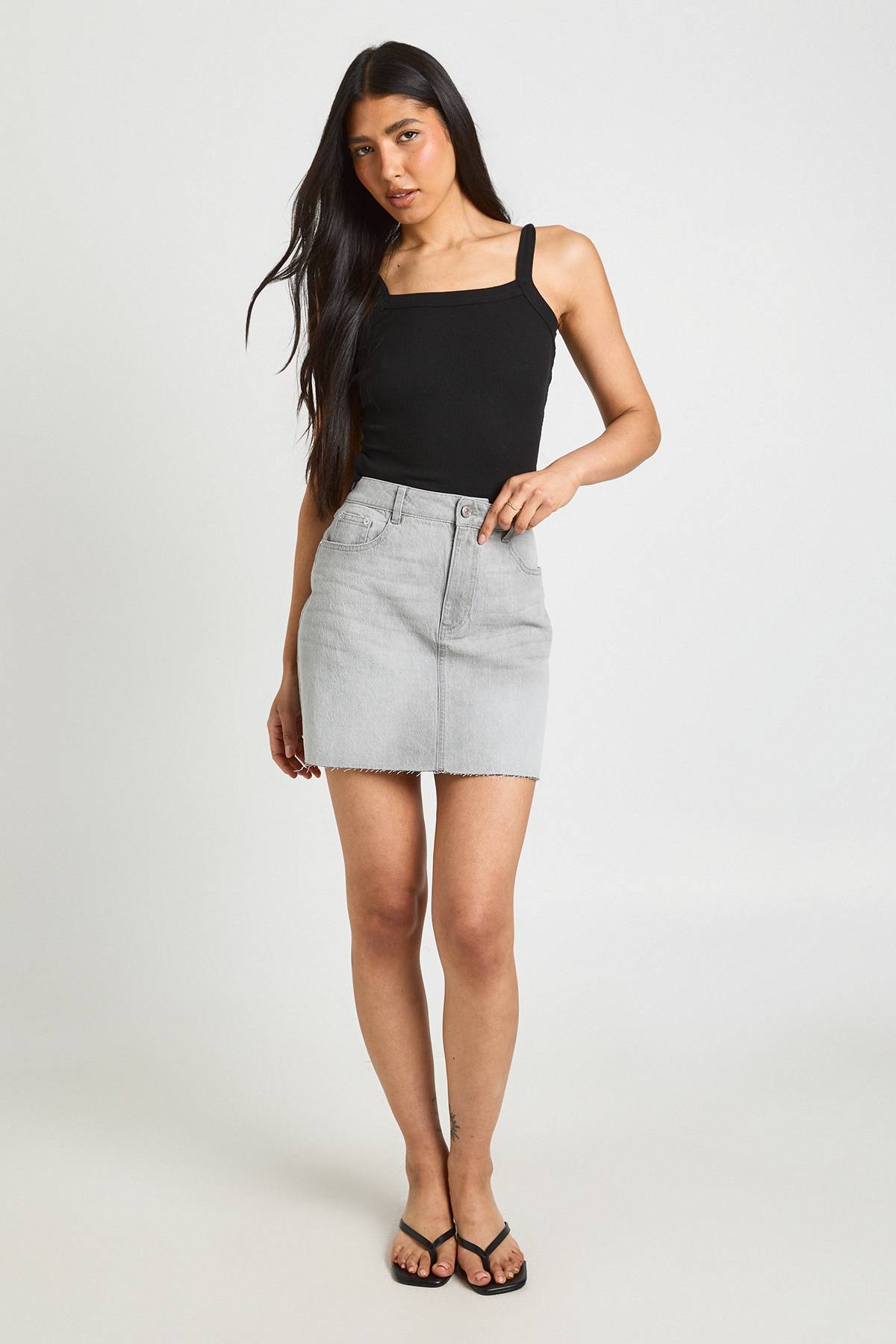 boohoo Mini-jupe En Jean Pour Grandes Tailles