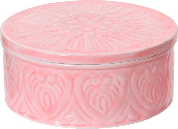 Decoris opbergdoos Cura roze D 17 H 7,5 cm