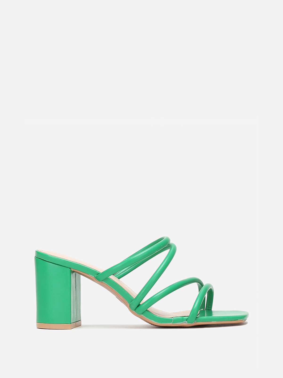 Mules à talon multi brides- Vert