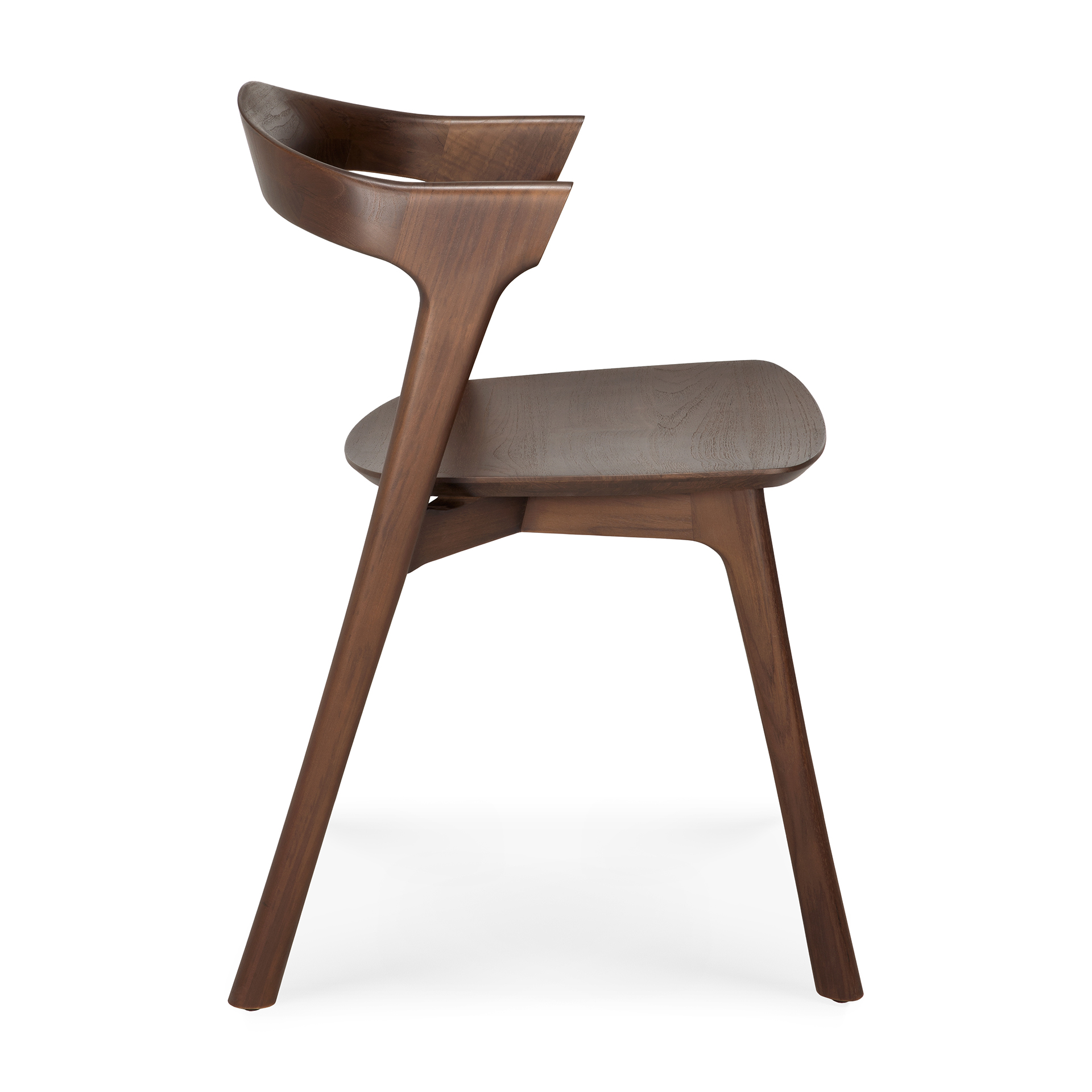 Bok stoel - bruin teak - gelakt