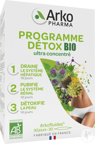 Arkofluides Programme Détox Ultra Concentré Triple Action Bio 3x10 Ampoules