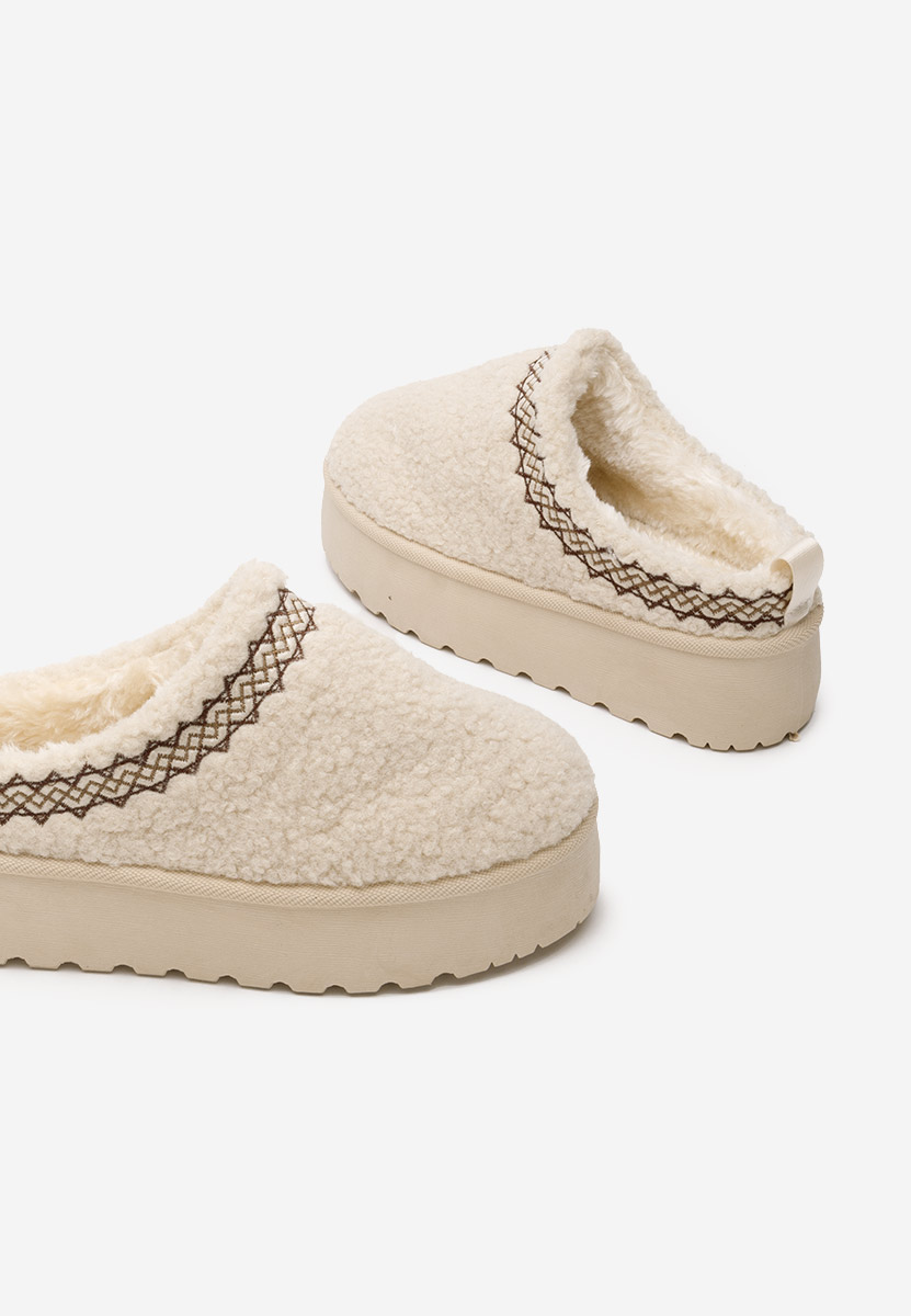Sabots pour femme à plateforme beige Aronna