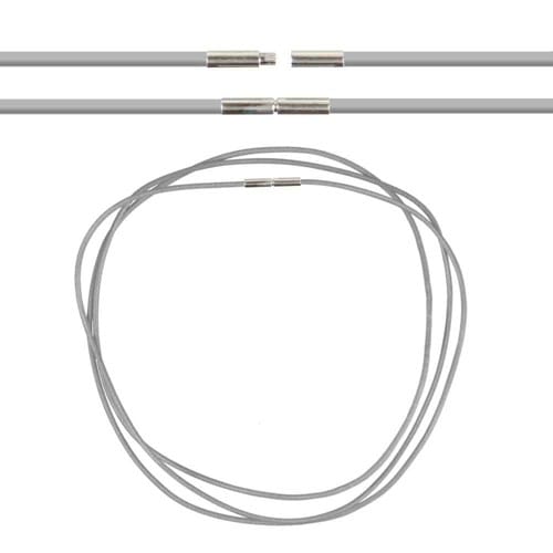 Cordon cuir 50 cm gris