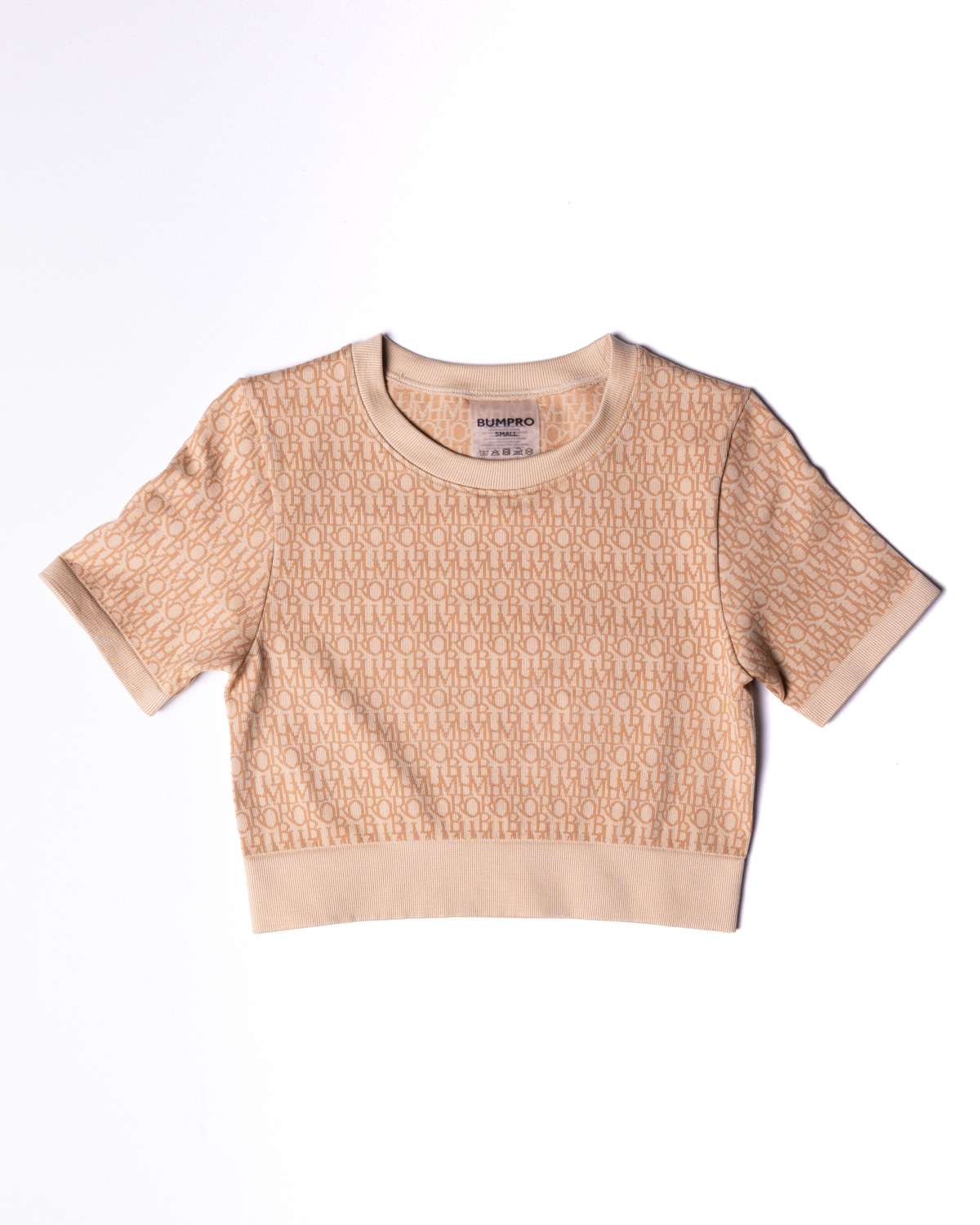 Bumpro Work to Workout Crop Seamless T-shirt Beige