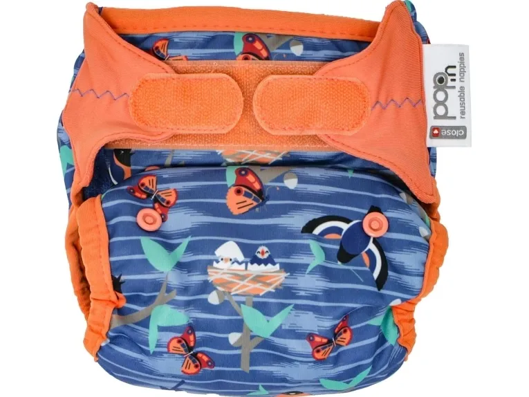 Close Caboo Nappy Wrap, V2 Twilight Garden genanvendelig ble med babusindlæg 3-16 kg, 1 stk.