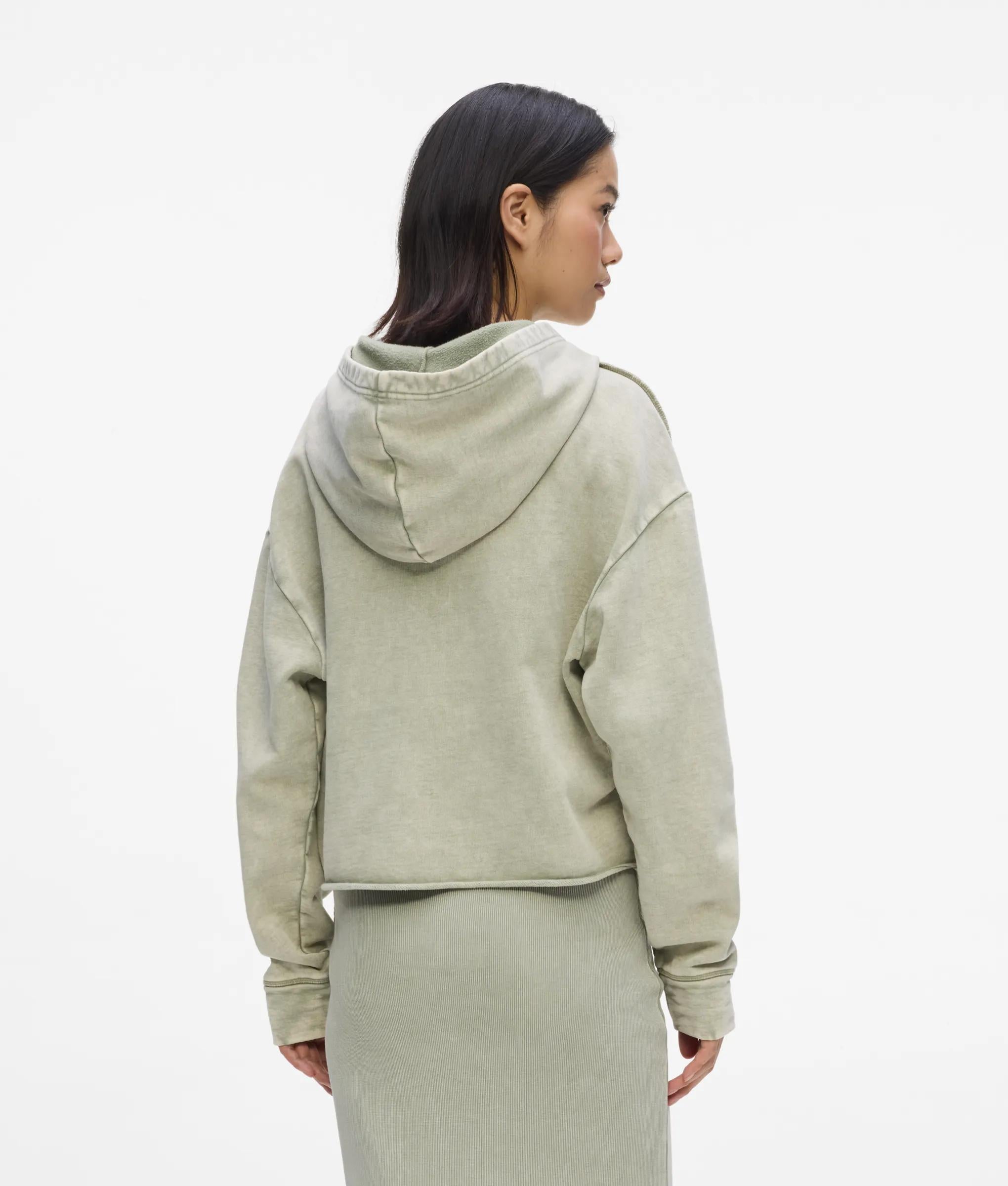 Verwassen hoodie met ritssluiting
