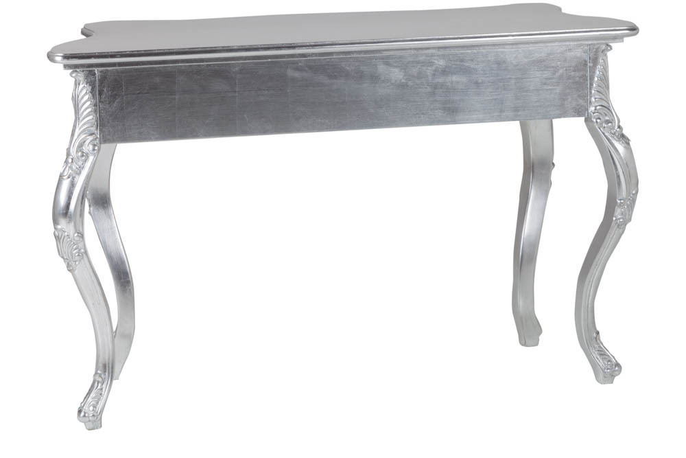 Elegante Konsole VENICE 110cm silber Barock Design Anrichte handgearbeitet