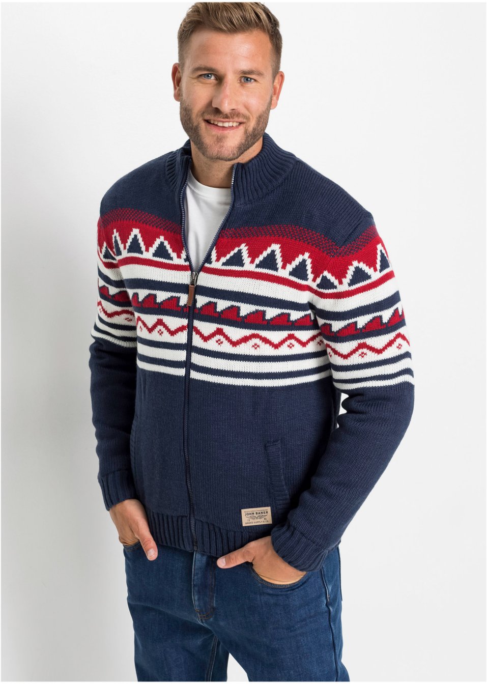 Gilet en maille norvégien avec doublure peluche