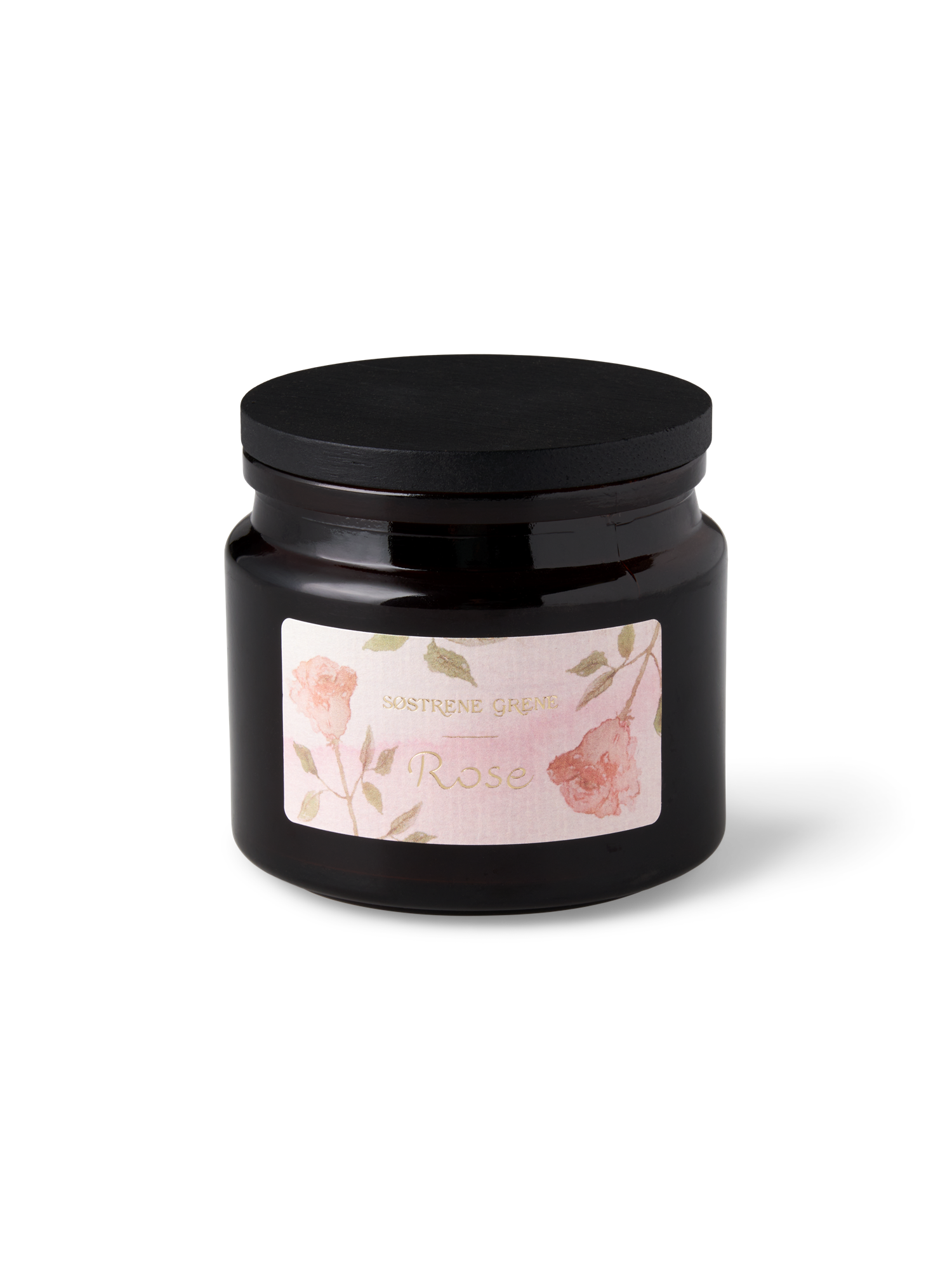 Duftlys Rose | Rapsvoks/duft/glas/bambus. 30 timer. | Brown