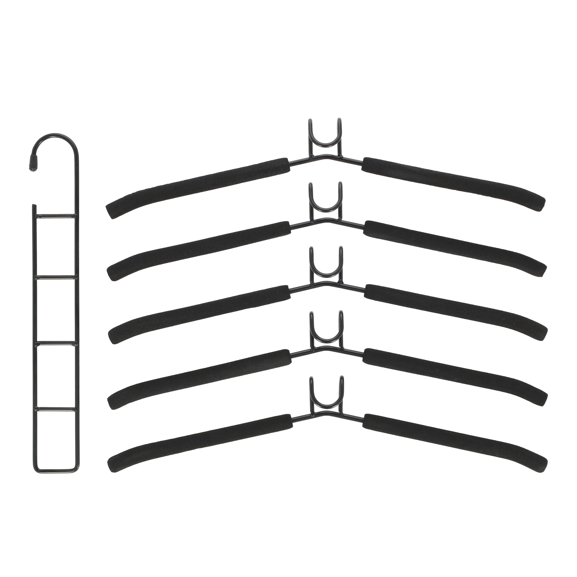 (40x36cm) Platzsparender Multifunktions Kleiderbügel Kleiderschrank Organizer für T-Shirts / Hemden / Jacken - Schwarz