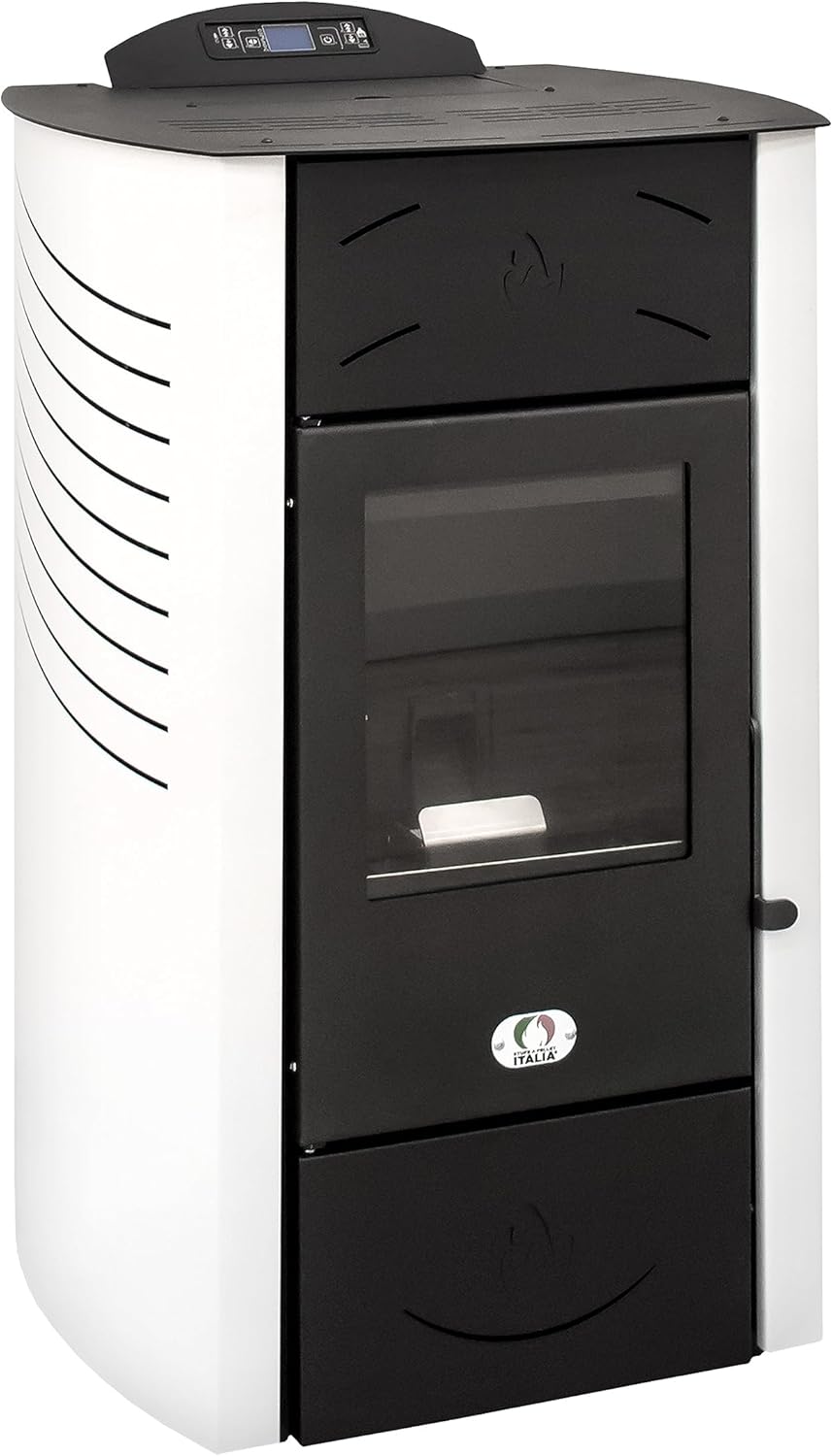 STUFE A PELLET ITALIA Siberia Idro 15 KW WiFi | Hydro-Pelletöfen für Heizung und Warmwasser Effizienz 90% Heizt 90m² Autonomie 20 Std Programmierbar WiFi-Steuerung 5 Kräfte 24 Monate Garantie Weiß