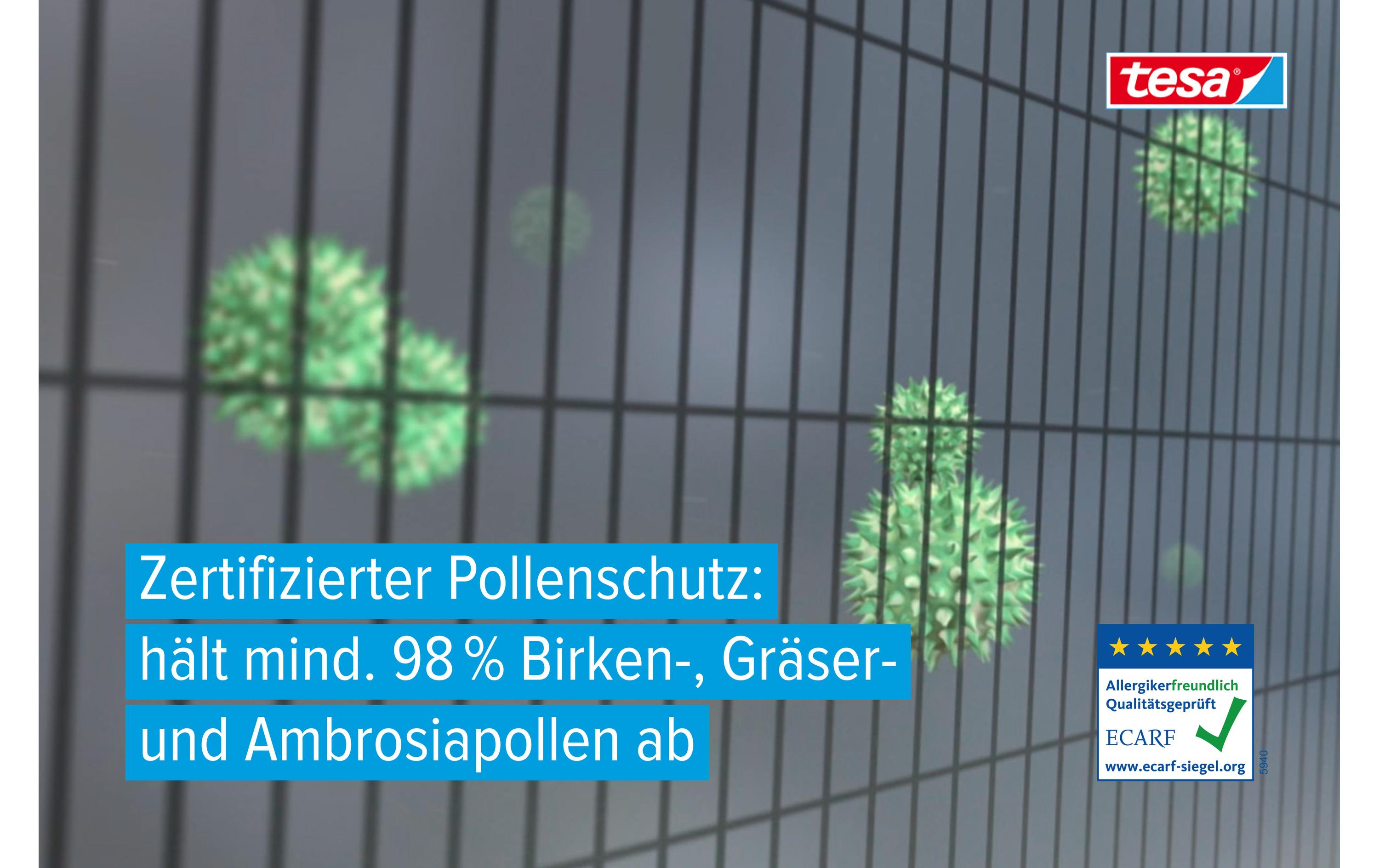Pollenschutzgitter 120 x 240 cm, Anthrazit-transparentZuschneidbarer, transparenter Pollenschutz für Allergiker