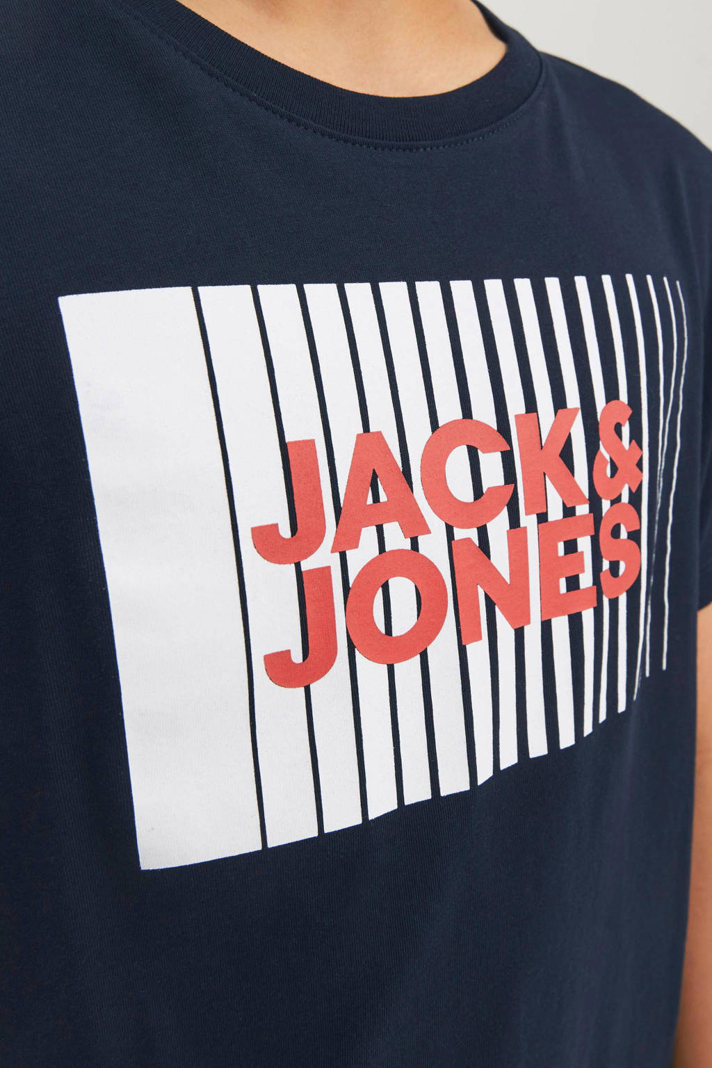 JACK & JONES T-shirt JJECORP van katoen donkerblauw