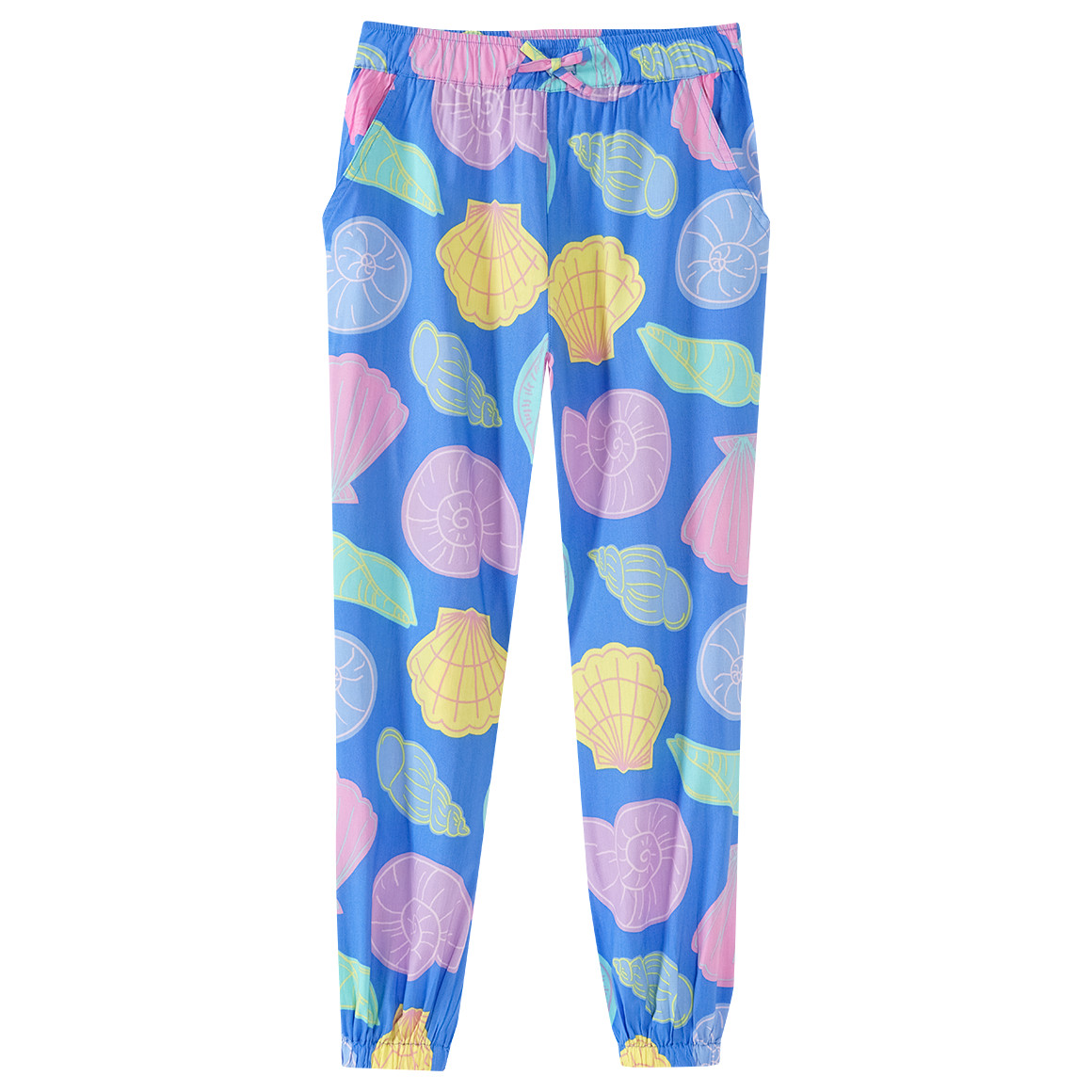 Yigga Mädchen Hose mit bunten Muscheln blau