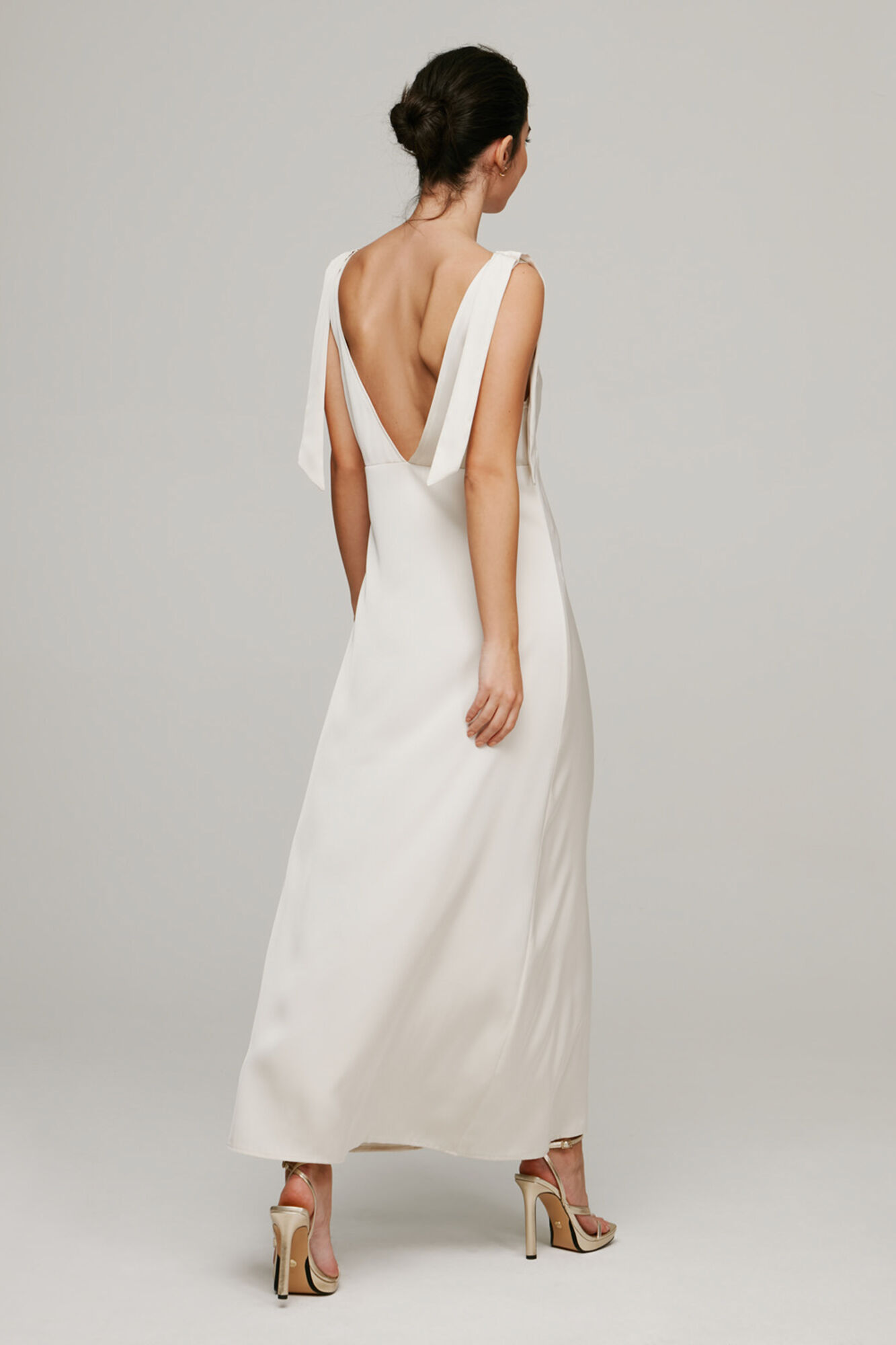 Vestido de renda estilo camisola - Branco