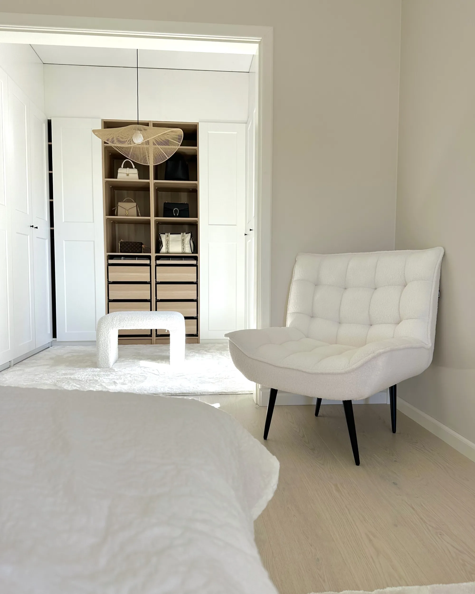 Fauteuil ALVESTA Bouclé Wit
