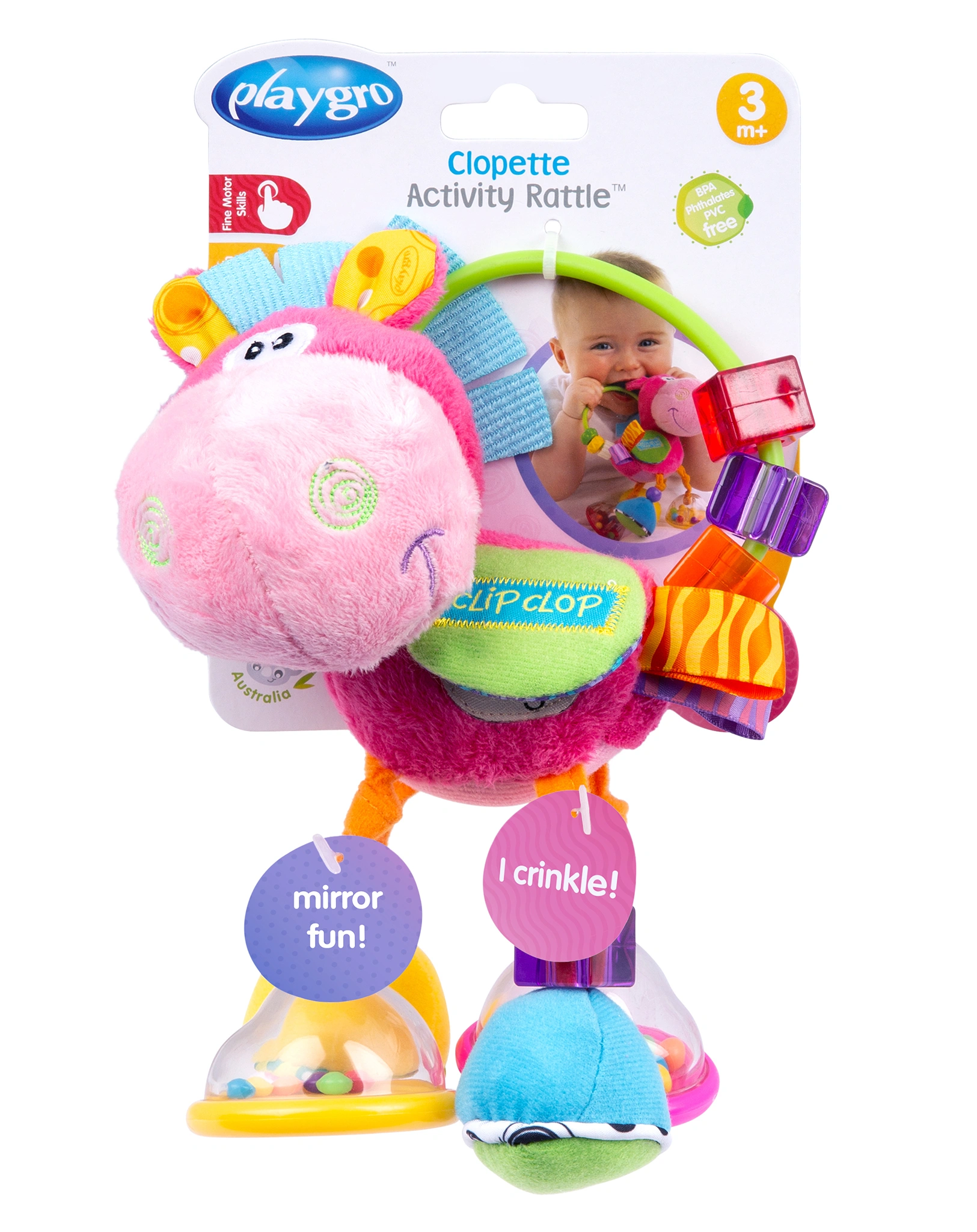 Rassel PLAYGRO - PFERD KLIPP KLAPP in pink