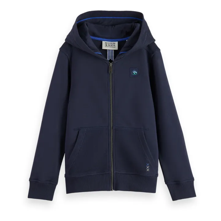 Scotch & Soda Sweat Zippé Logo | Bleu nuit