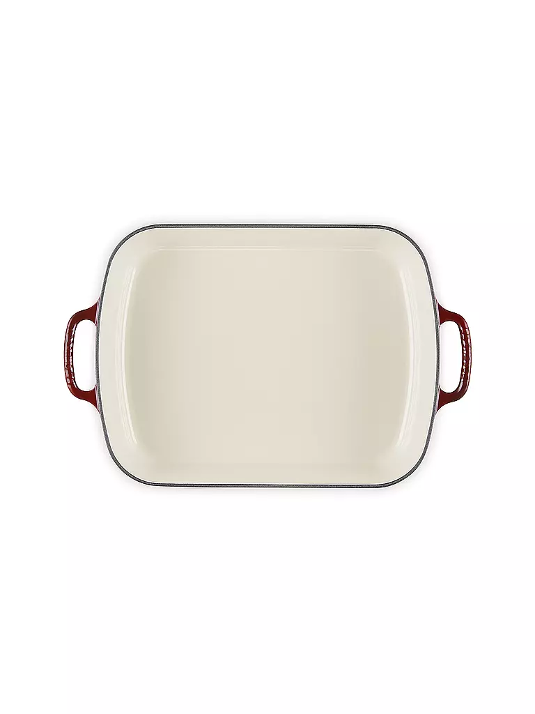 LE CREUSET Gusseisen-Bratreine eckig 33cm SIGNATURE Garnet dunkelrot