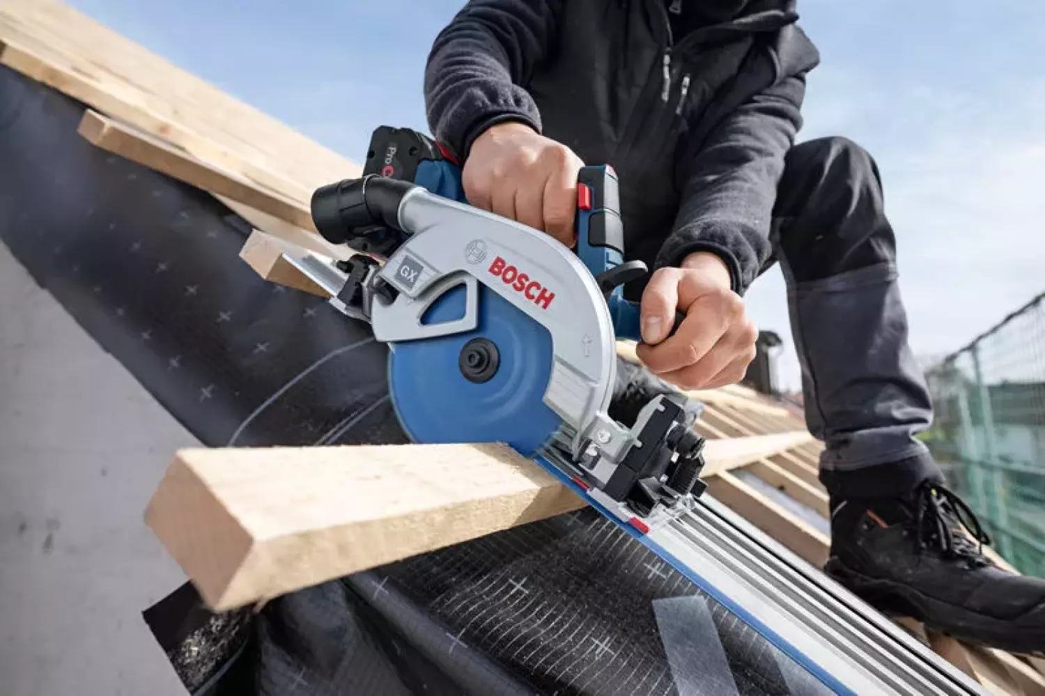 Bosch GKS 18V-57-2 GX 18V accu Afkortzaag voor geleiderail body - 165 mm