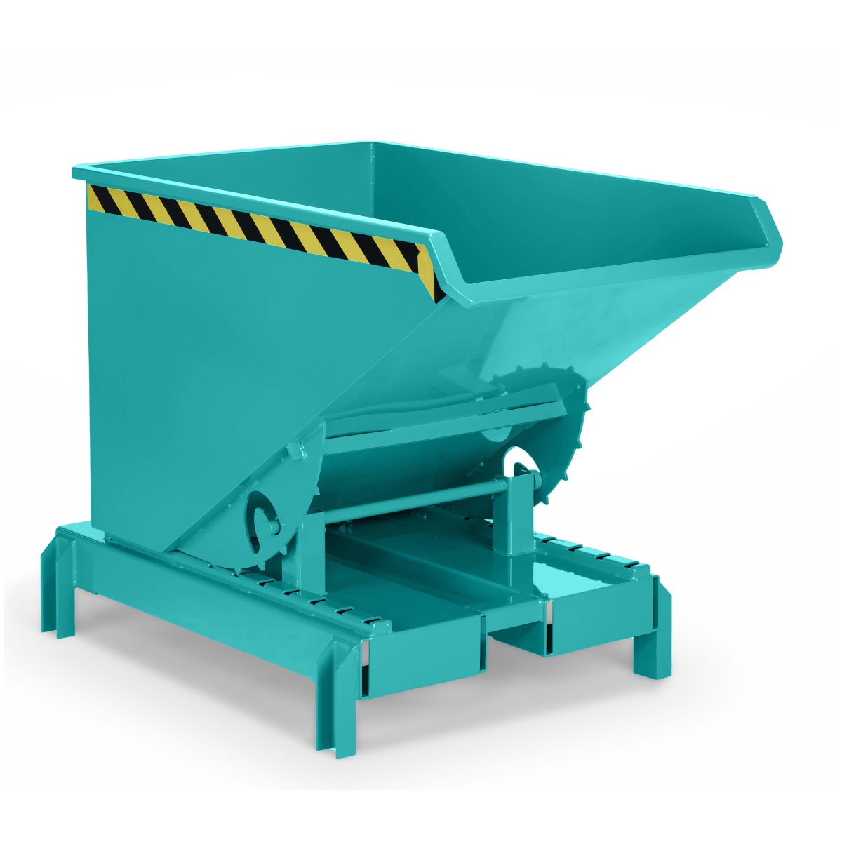 RR Industrietechnik Afrolkipper type RAM-DST-30 300dm³ voor palletstapelaar RAL 5018 Turquoiseblauw
