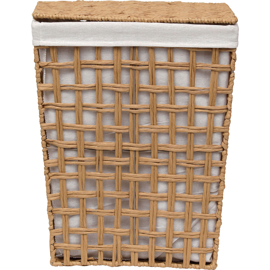Panier à linge rectangulaire ajouré naturel 38x48x26cm