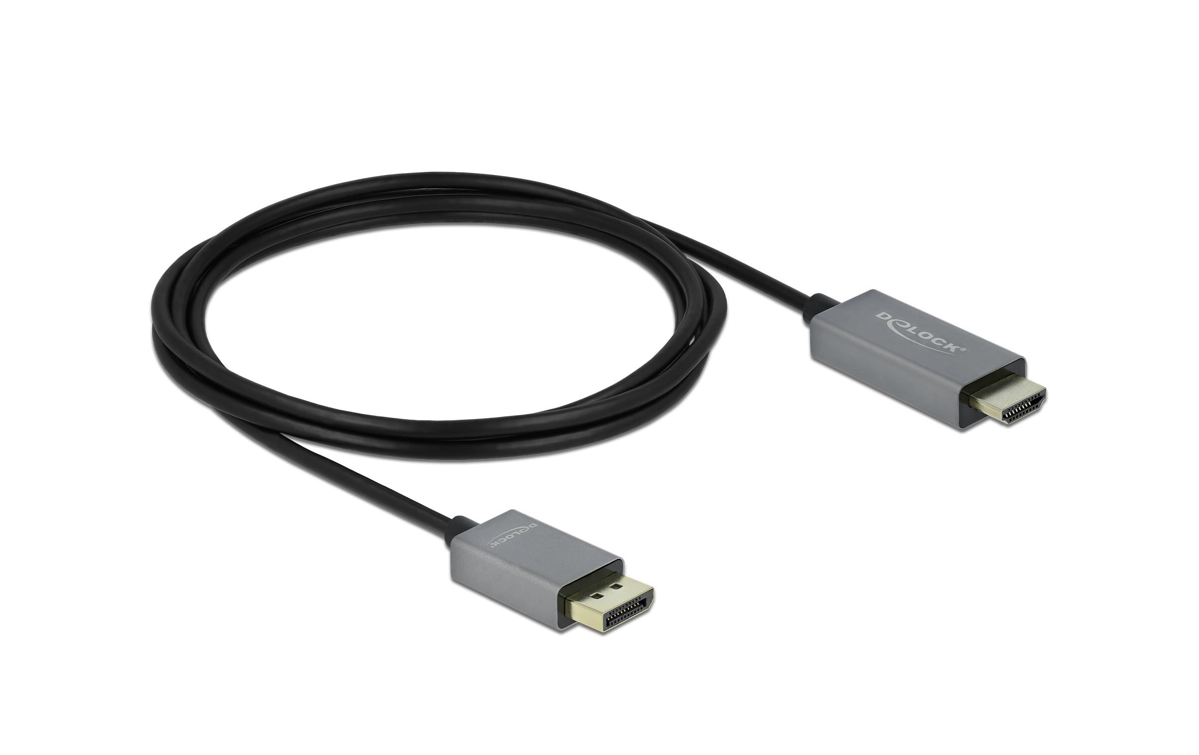 Kabel DisplayPort 1.4 - HDMI, 4K 60 Hz, HDR 2mDelock Aktives DisplayPort 1.4 zu HDMI Kabel 4K 60 Hz (HDR) 2 m