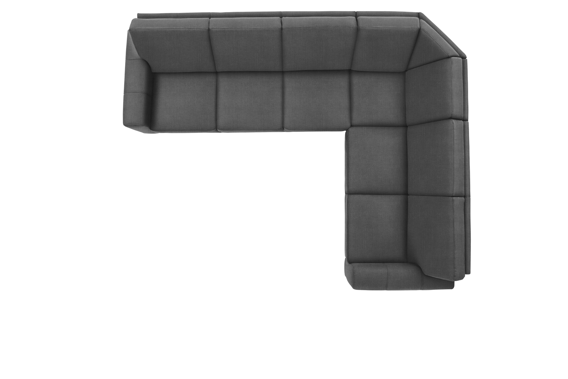 polsterpower Ecksofa - Miro grau - Basismodell - rechts