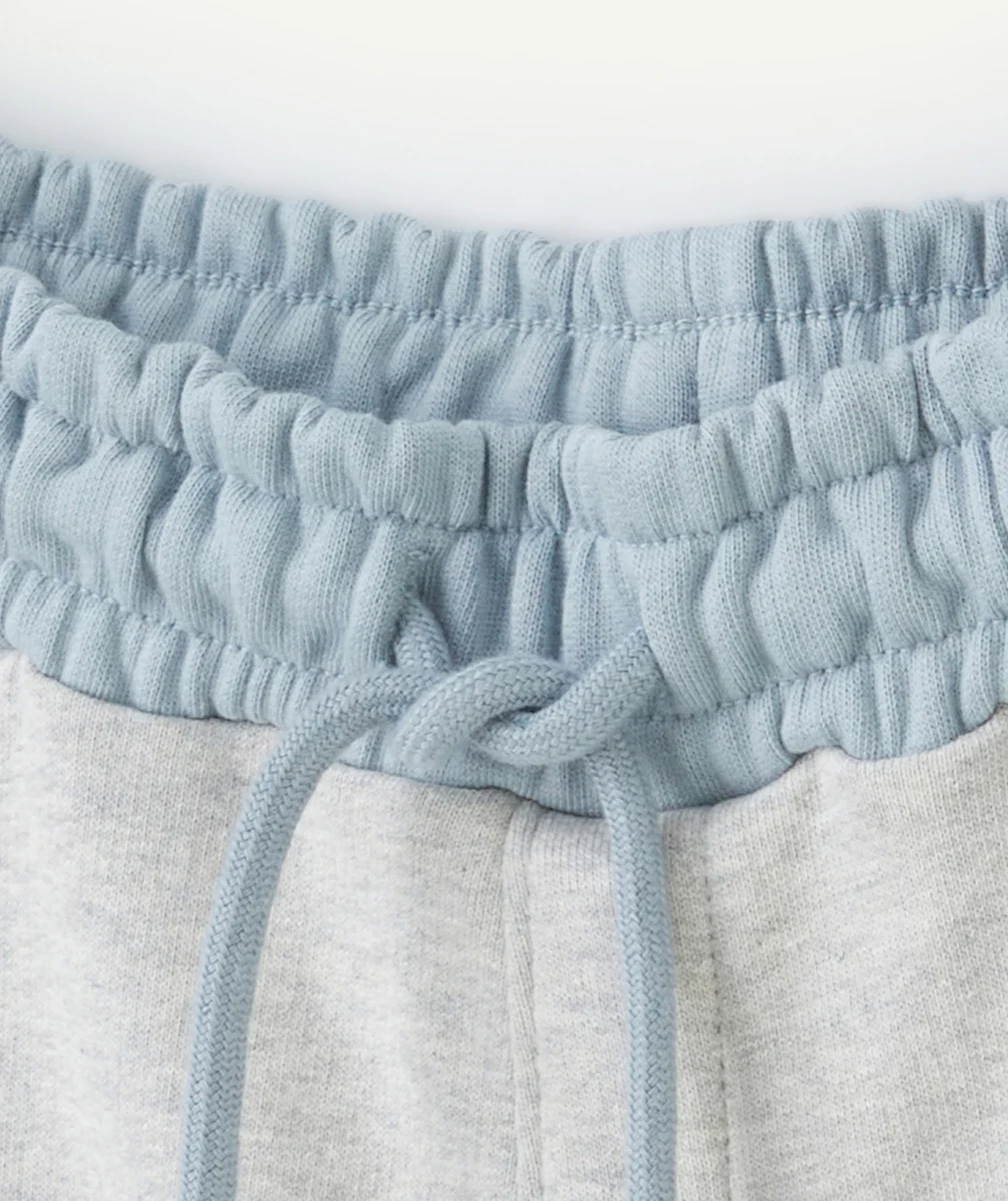 BERMUDA GARÇON EN COTON BIO GRIS VERT ET BLEU