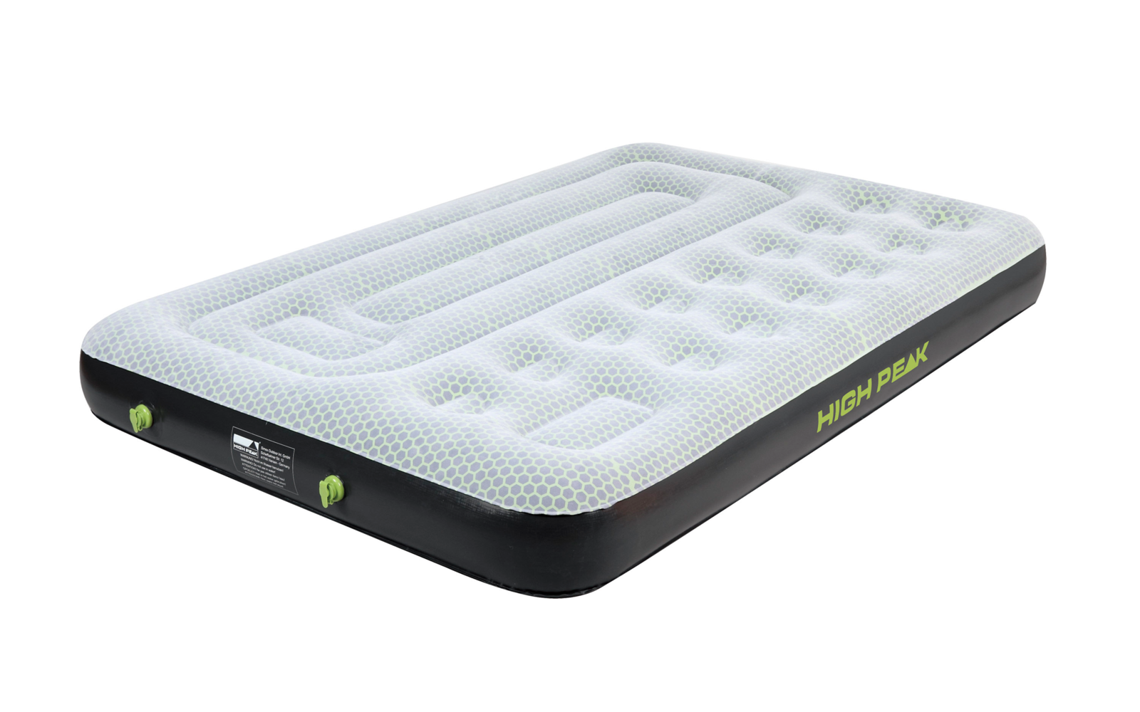 High Peak Multi Comfort Plus Luftbett mit zwei integrierten Pumpen 198 x 137 cm grau/grün/schwarz