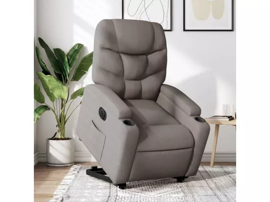 Fauteuil inclinable électrique taupe tissu