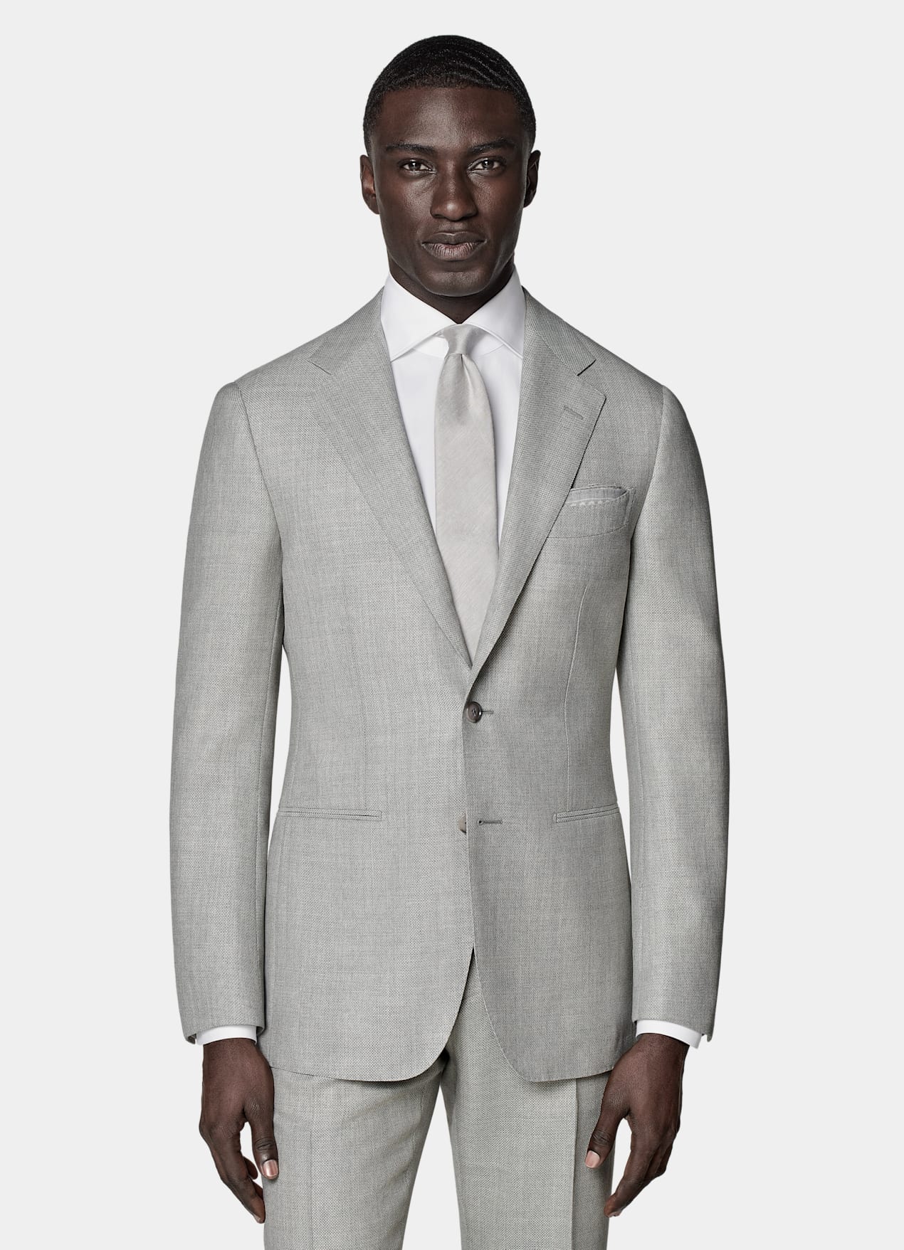 Costume Havana coupe Tailored gris clair