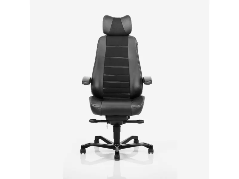 Kontorstol KAB Seating Controller, White-Line Sort tekstil fighter
