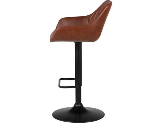 CONCEPT1 - Tabouret de bar Moss marron foncé PU (plan) avec piston