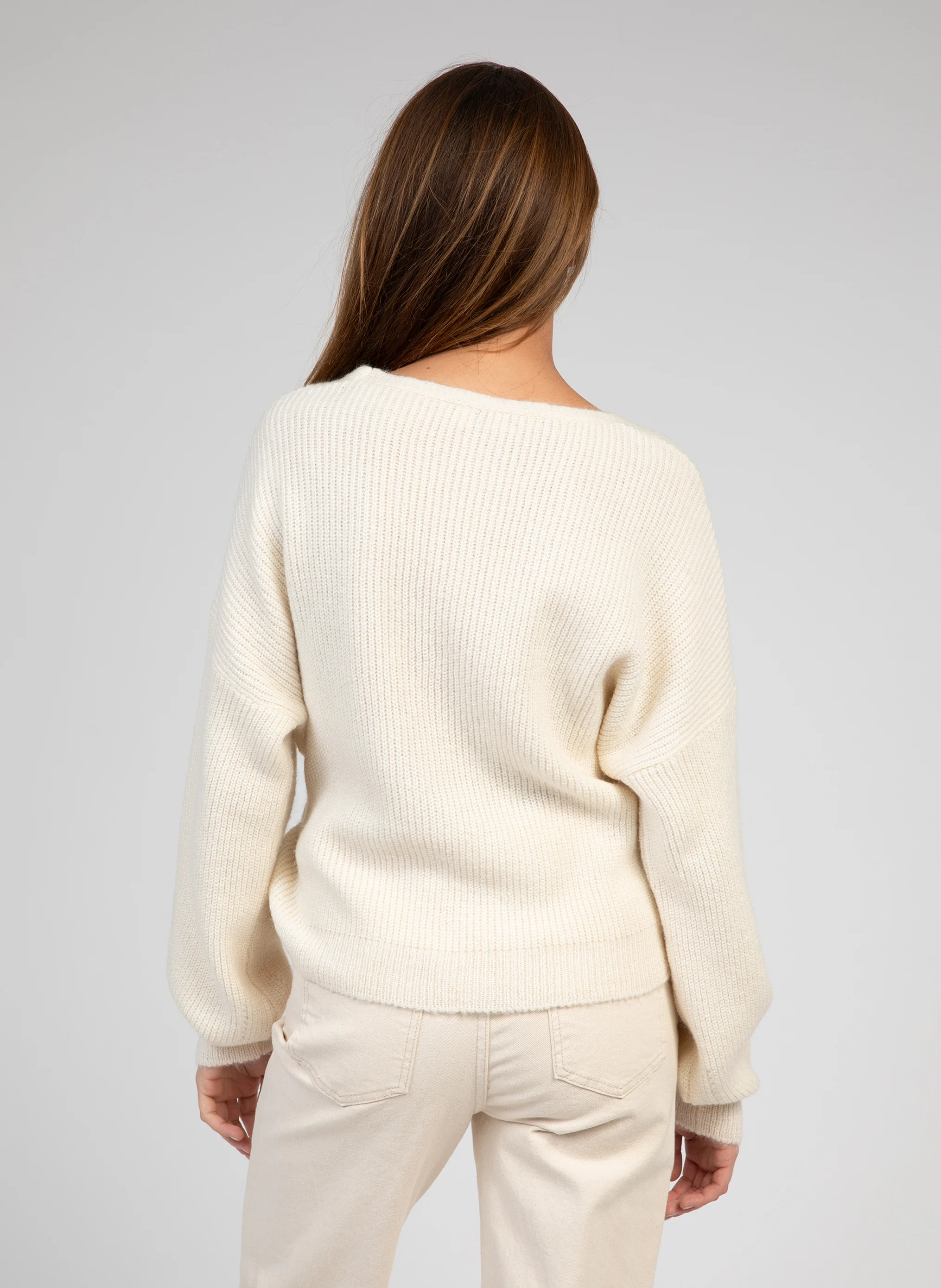 LENINONA - Cardigan col V| Blanc