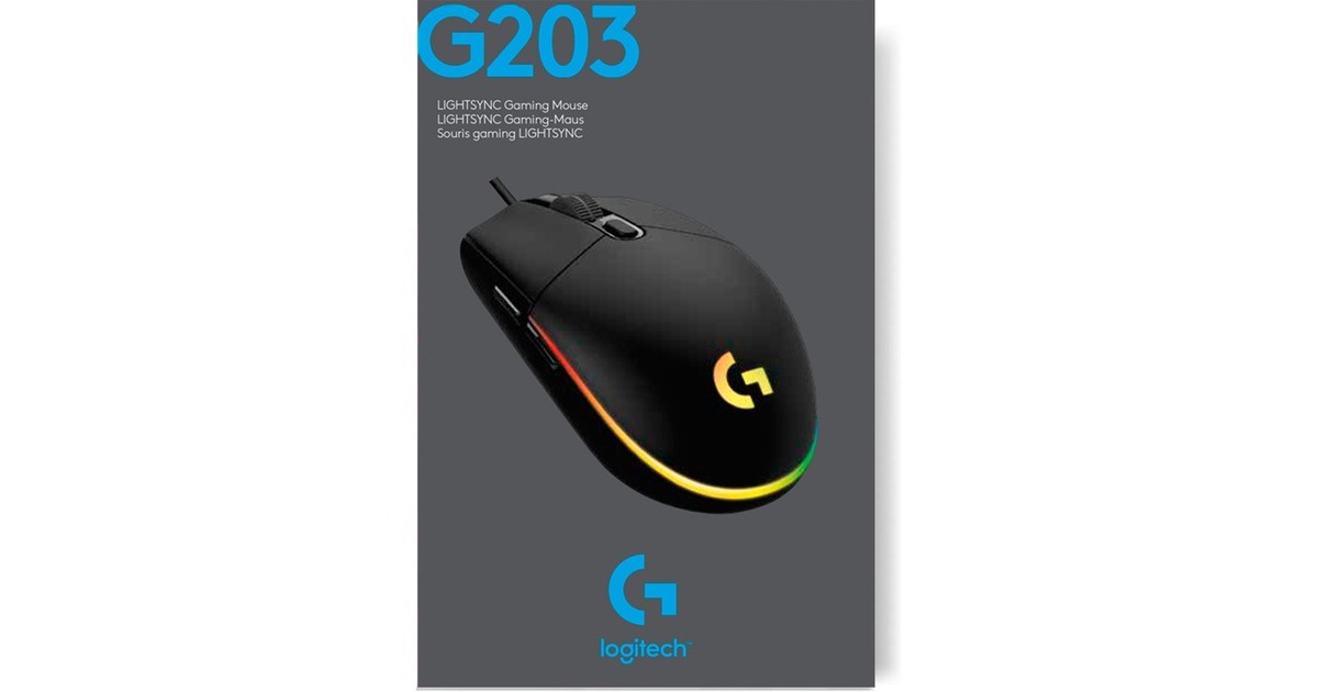 LogitechG203 LIGHTSYNC gaming muis  (Zwart, 200 - 8000 dpi, RGB leds)