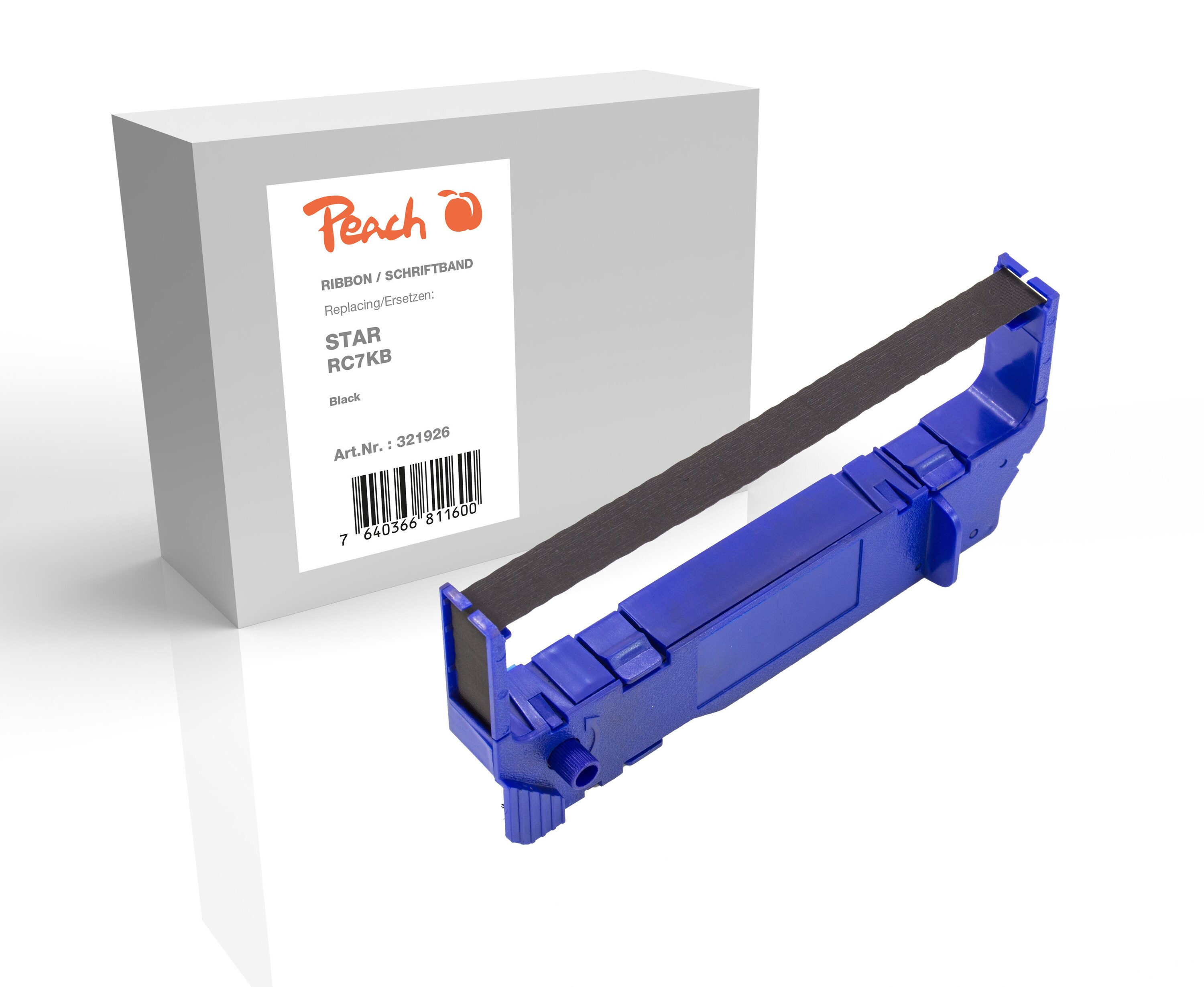 Peach Farbbandkassette kompatibel zu Star RC7KB, schwarz Star