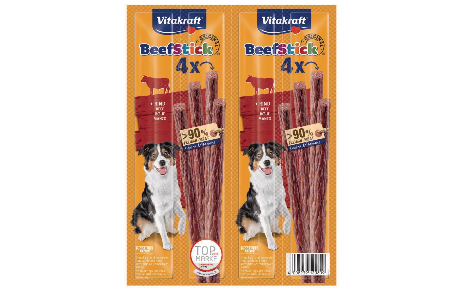 Leckerli Beef-Stick Rind, 4 StückDie Belohnung für zwischendurch