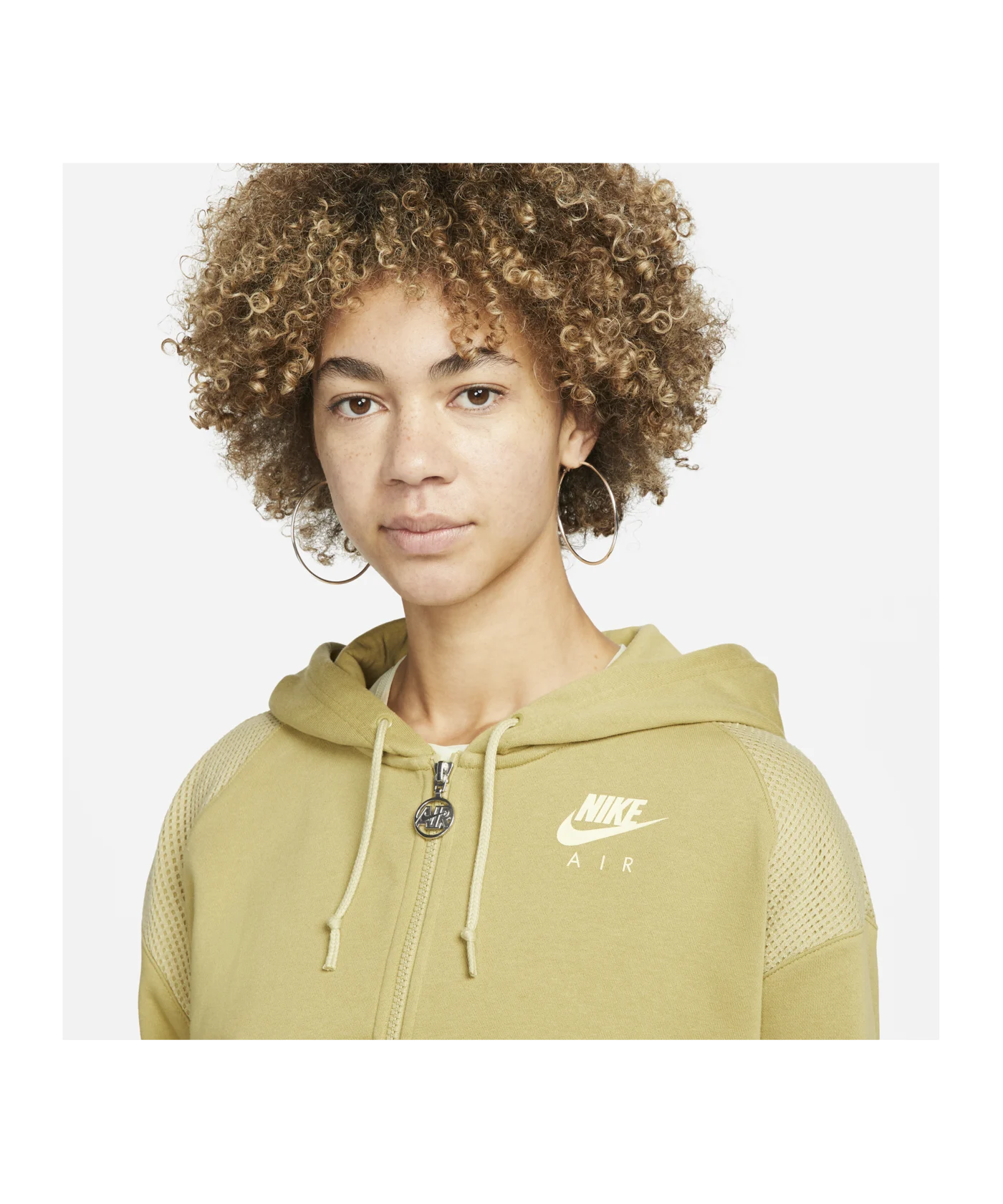 Nike Air Oversized Kapuzenjacke Damen Gelb F769