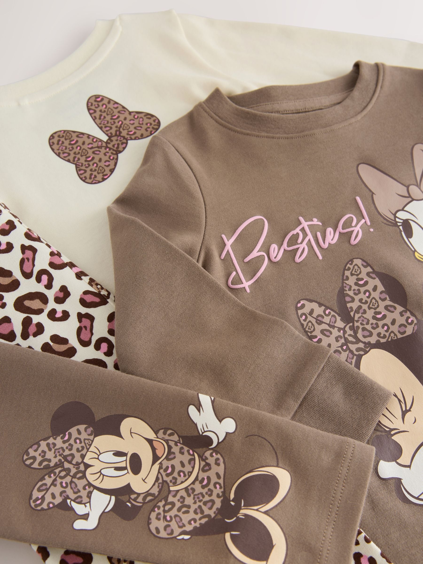 Ecru/bruin - Minnie Mouse knusse pyjama's verpakking van 2 (9mnd -12jr)
