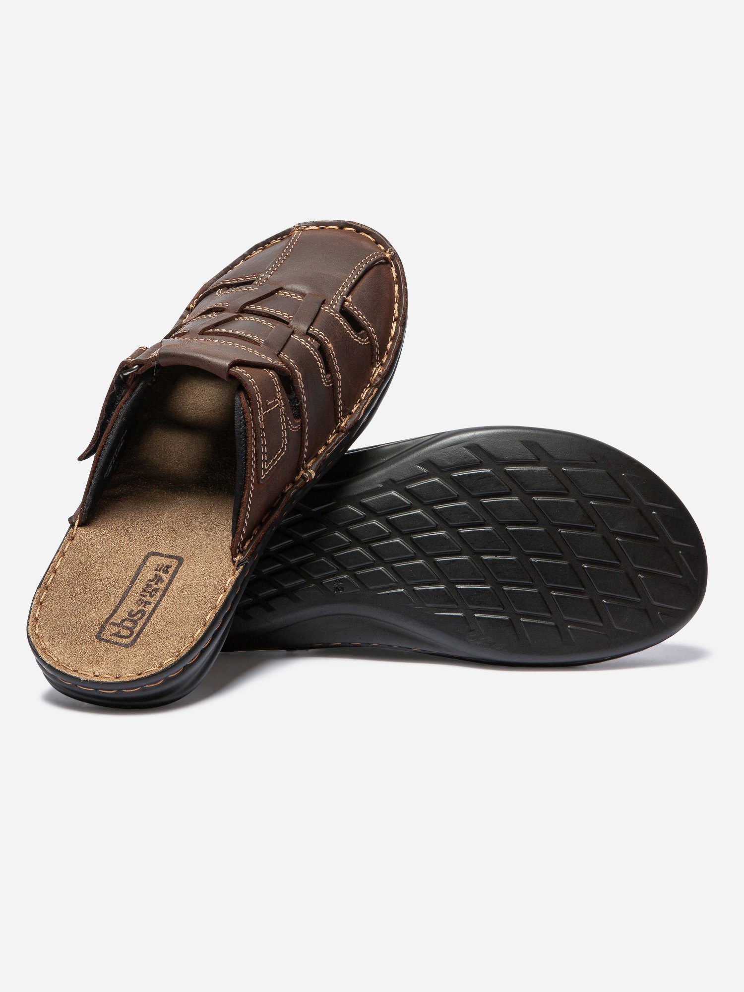 Mules Homme Dessus Cuir Marron